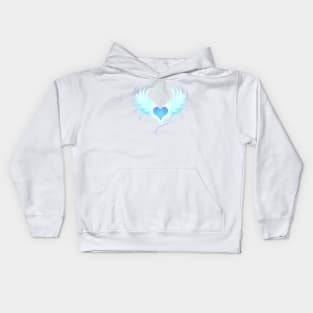 Angel Heart on Blue Background Kids Hoodie